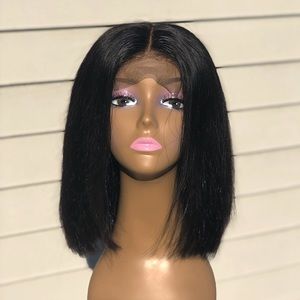 100% Brazilian human hair bob wig 14” 4x4 closure